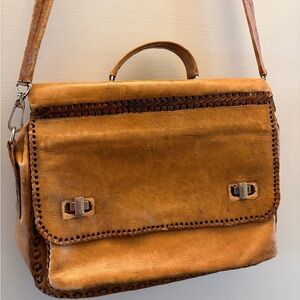 Brown Leather Handmade Bag with long strap